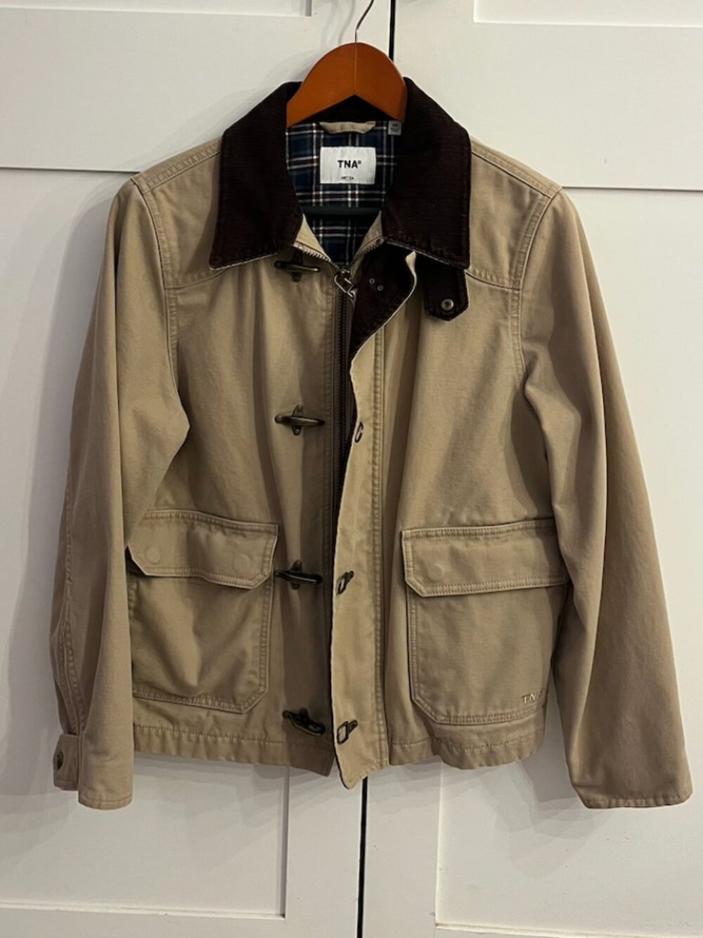 TNA Aritzia Beige Corduroy Collar Barn Chore Jacket